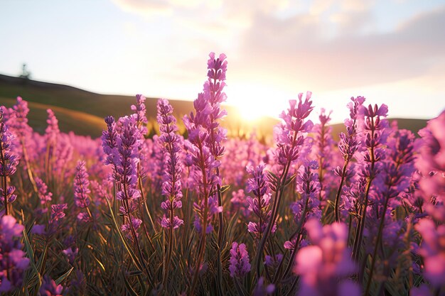 lavender field at sunset