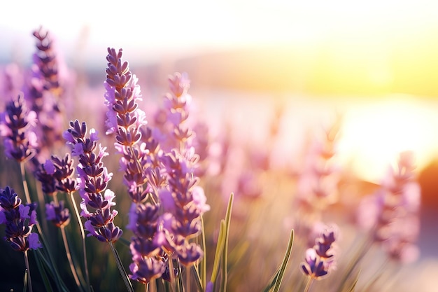 lavender field at sunset