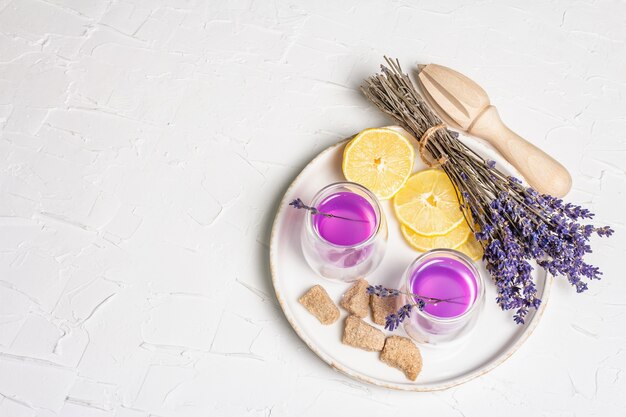 Lavender flower drink non alcoholic summer tonic lemonade