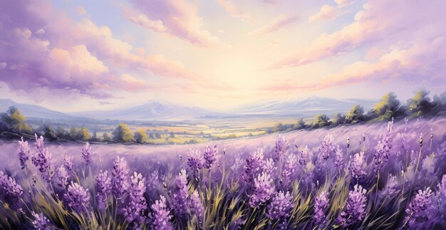 lavender flower garden water color background