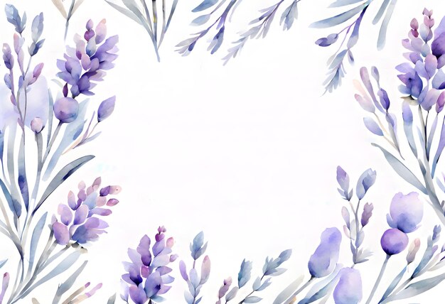 Foto lavender flower illustration for card borders watercolor art of flowers white background delicate