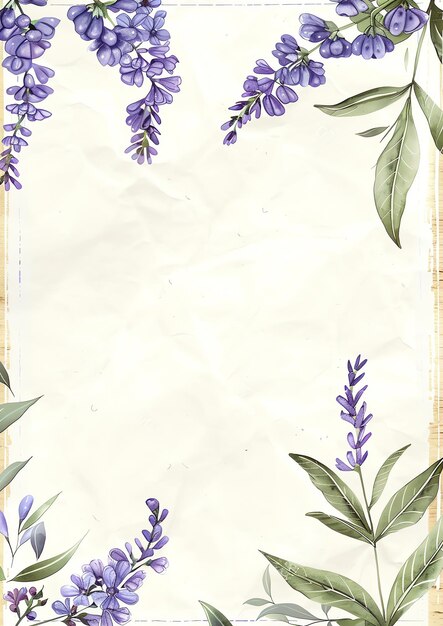 Photo lavender flower lined paper