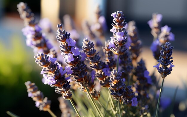 lavender flower at sunset