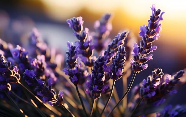 lavender flower at sunset