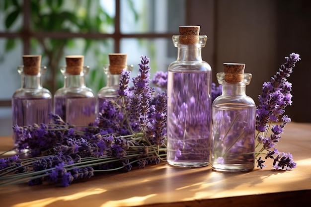 lavender flowers essential oils bokeh style background