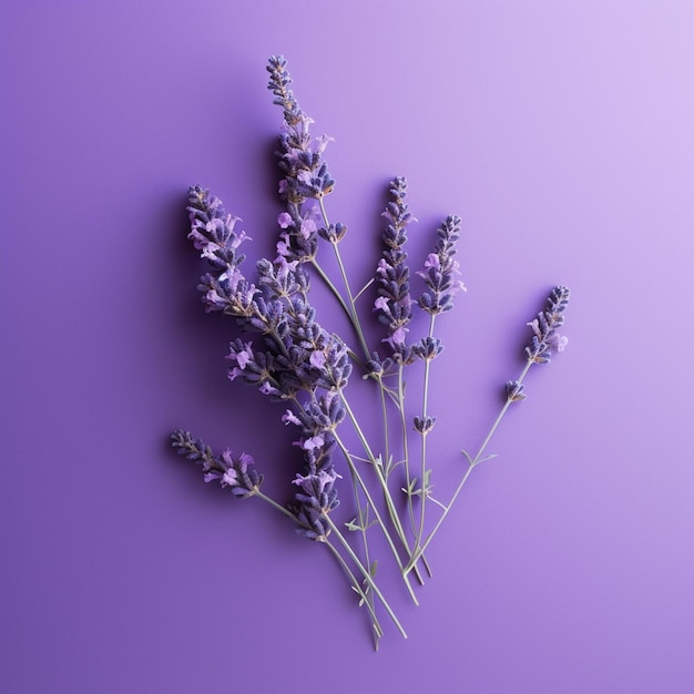 Lavender flowers on a purple background with a purple background