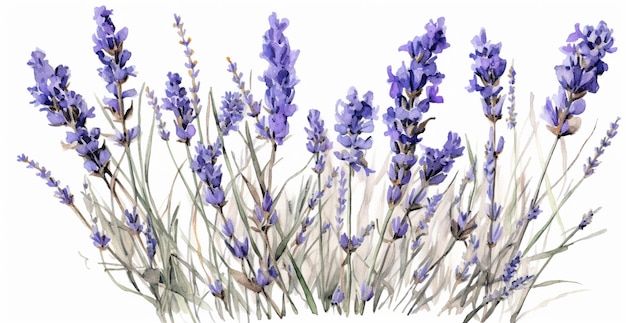 Lavender flowers in a vase on a white background generative ai