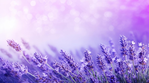 lavender flowers with blank copy space