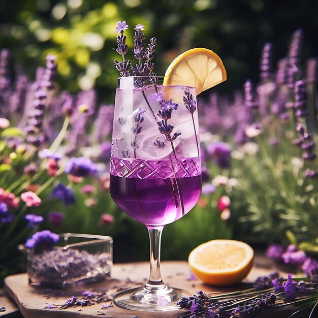 Lavender Garnish Cocktail idea AI Generative