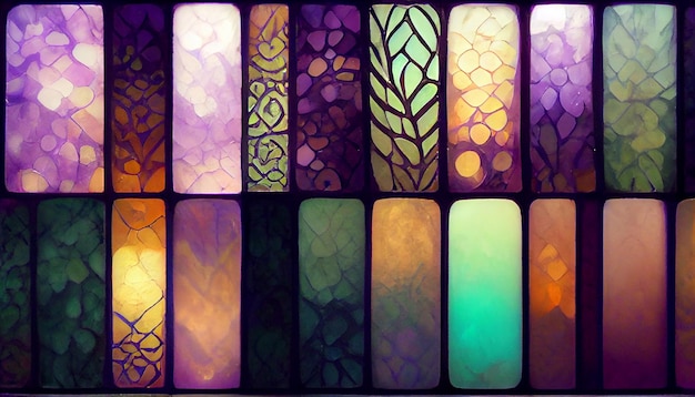 Lavender glowing stained glass pattern background