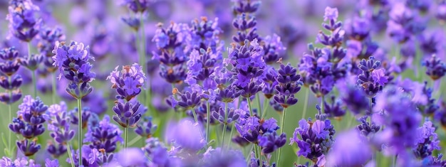 Lavender Grows In Field Selling Flowers For Essential Oil banner