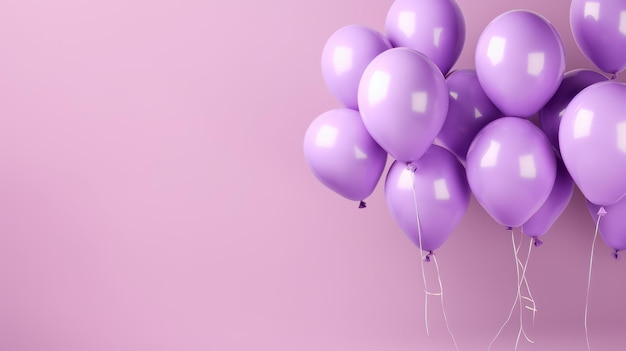 Lavender Helium Balloons On A Monochromatic Background