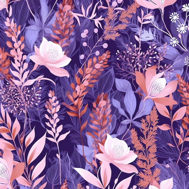 Lavender illustration pattern