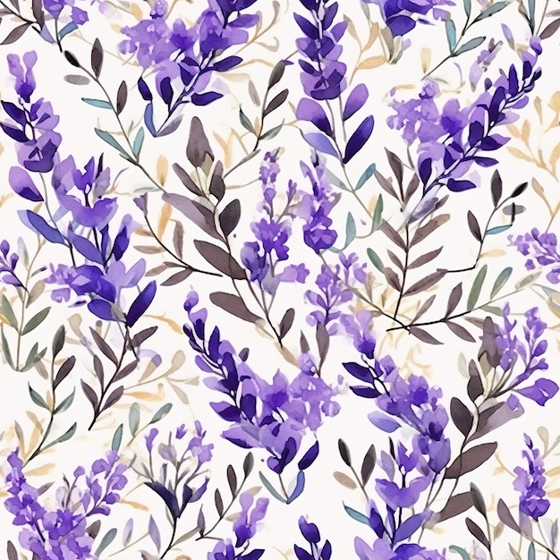 Lavender illustration pattern