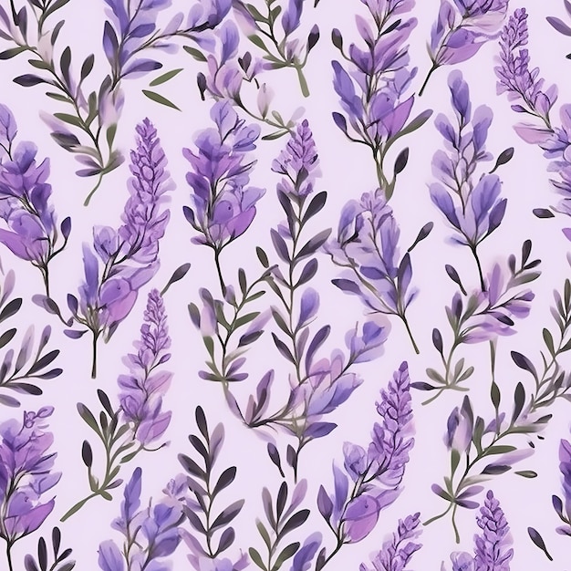 Lavender illustration pattern