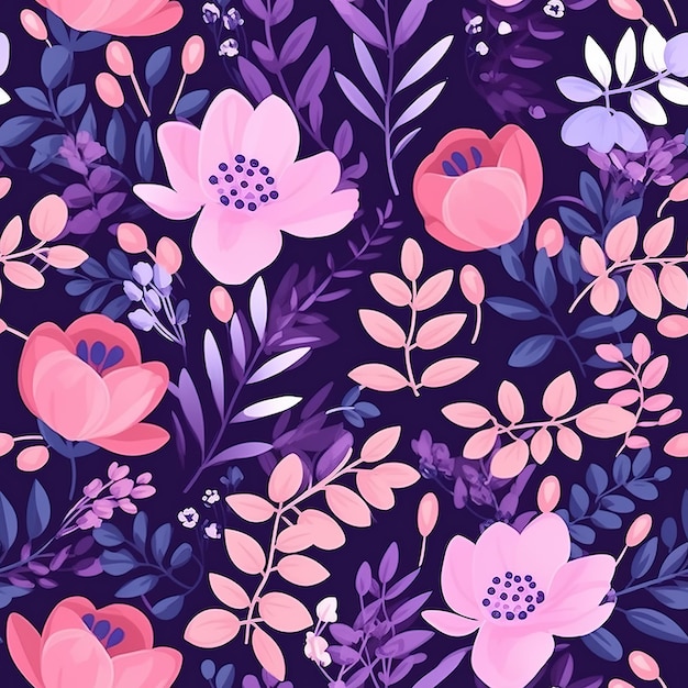 Lavender illustration pattern