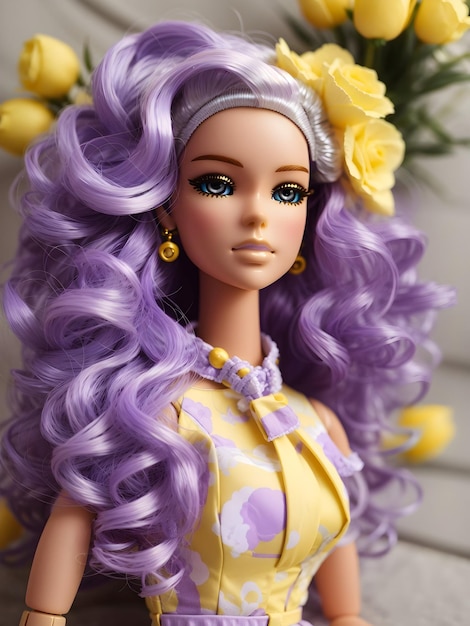 Lavender and Lemon Yellow doll