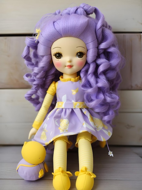 Lavender and Lemon Yellow doll