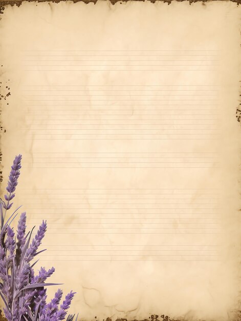 Foto lavanda carta bellissima antica vecchia pagina vintage scrapbooking giornale spazzatura sfondo con copia