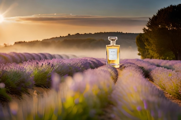 Photo lavender perfume in a field in provence