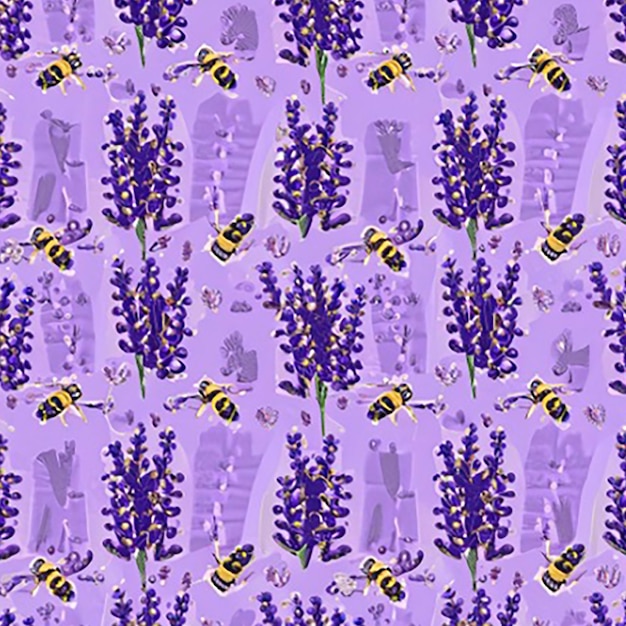 Lavender and purple flower seamless patterns for stunning floral wallpaper and backgrounds