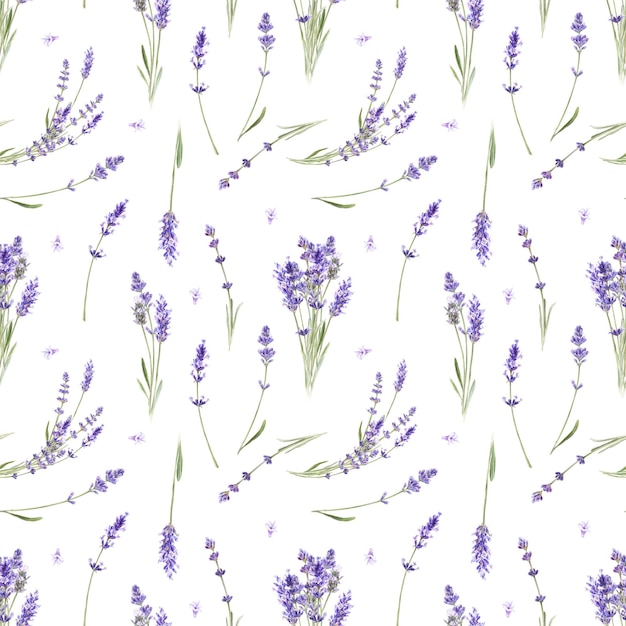 Photo lavender seamless pattern rustic and cute provencal style great for fabrics greeting cards wallpapers wrapping paper background