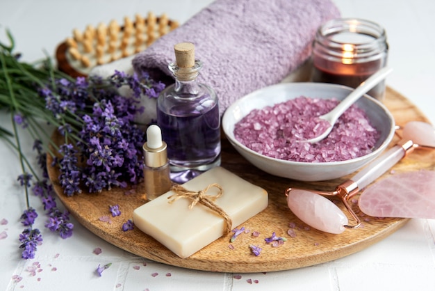 Lavender spa эфирные масла, полотенца, морская соль и мыло ручной работы