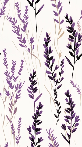 Lavender sprigs pattern generated by AI