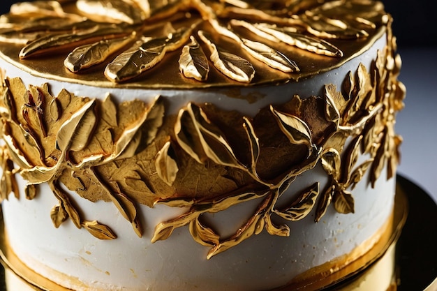 Lavish 24k gold leafcovered cake