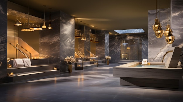 Lavish Spa Retreat with Marble Detailing