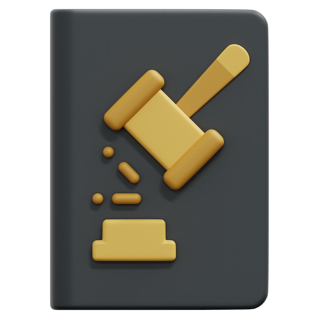 law 3d render icon illustration