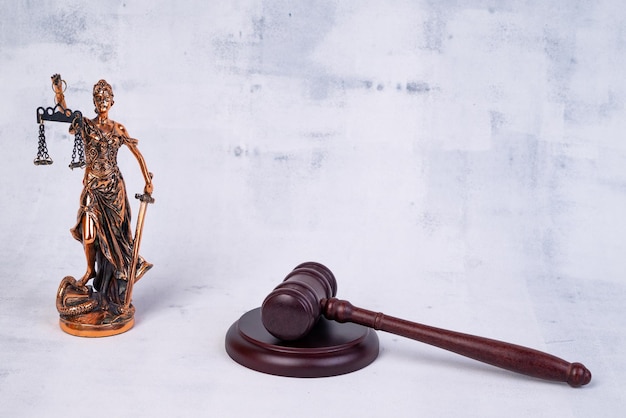 Law concept Gavel and lady justice