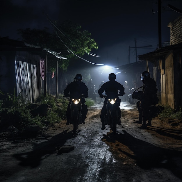 law enforcement officers on night patrol