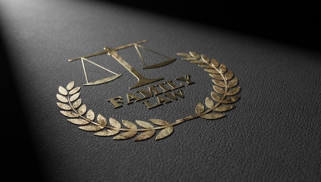 Law firm logo design template element for lawyer and justice symbol icon d rendering