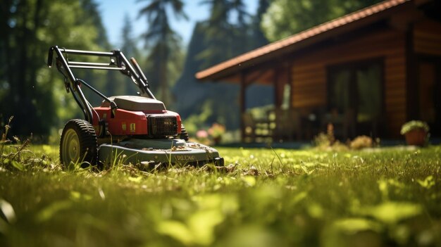 Photo lawn mower hd 8k wallpaper stock photographic image