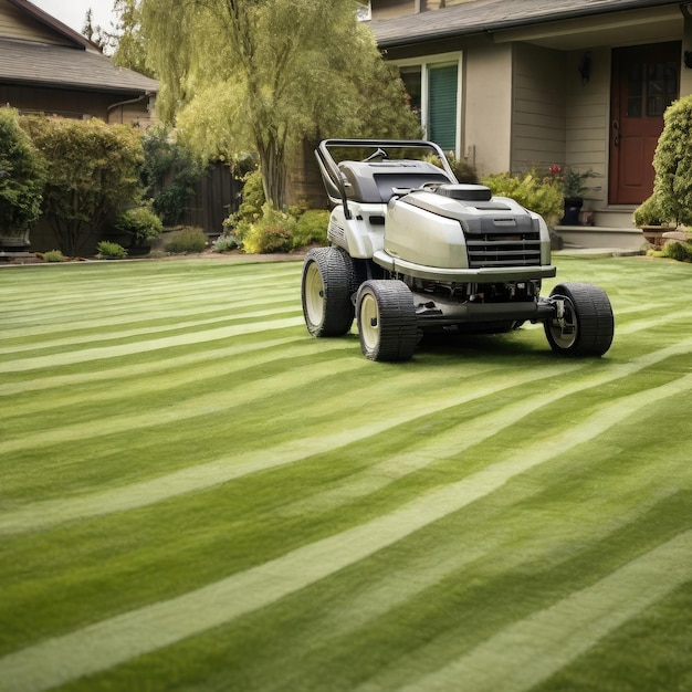 Lawn mower leaving perfect stripes on backyard lawn