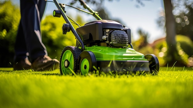 lawn mowing in the yard generative ai