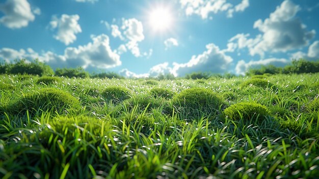 Photo lawn with a sunny day