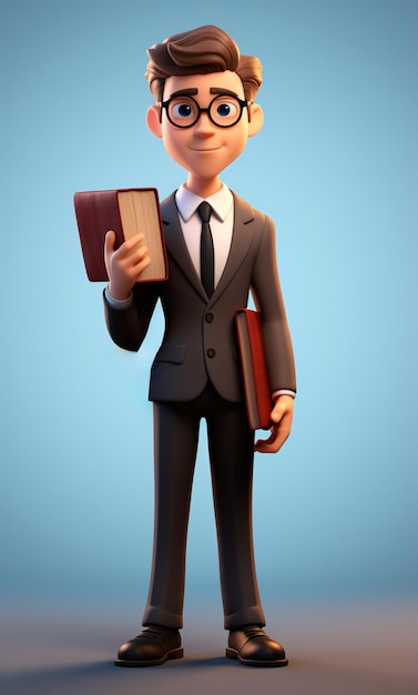 Photo lawyer cartoon 3d character