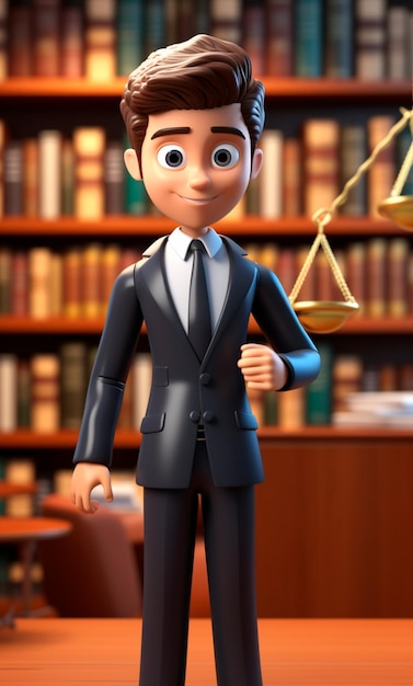 lawyer cartoon 3d character