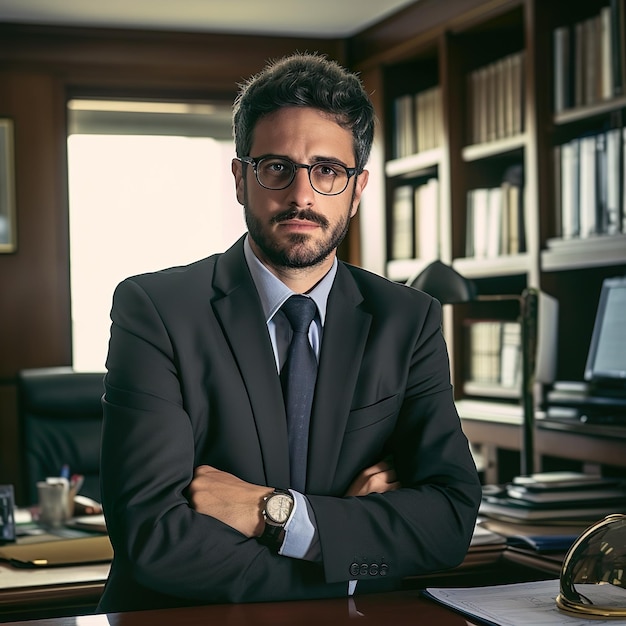 LAWYER IN HIS OFFICE