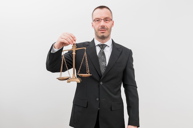 Photo lawyer with weighing scales