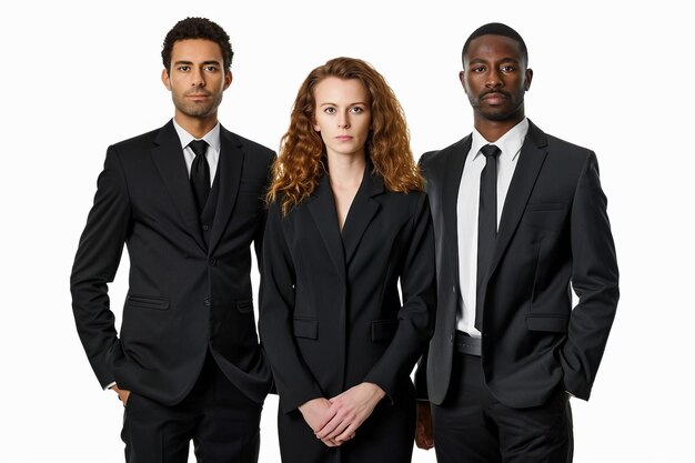 Photo lawyers team on white background