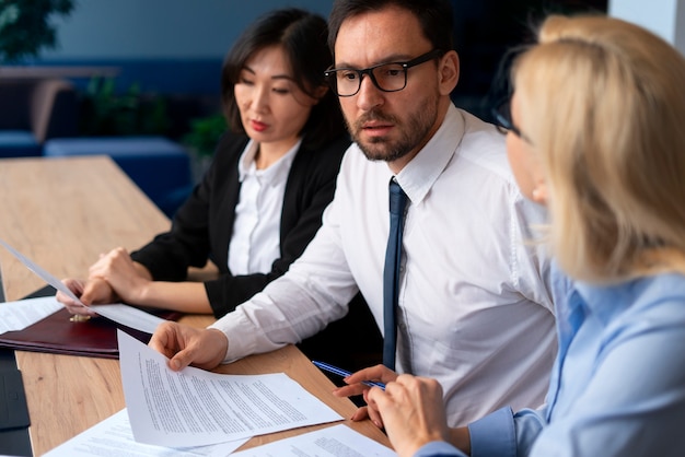 Lawyers at work in office