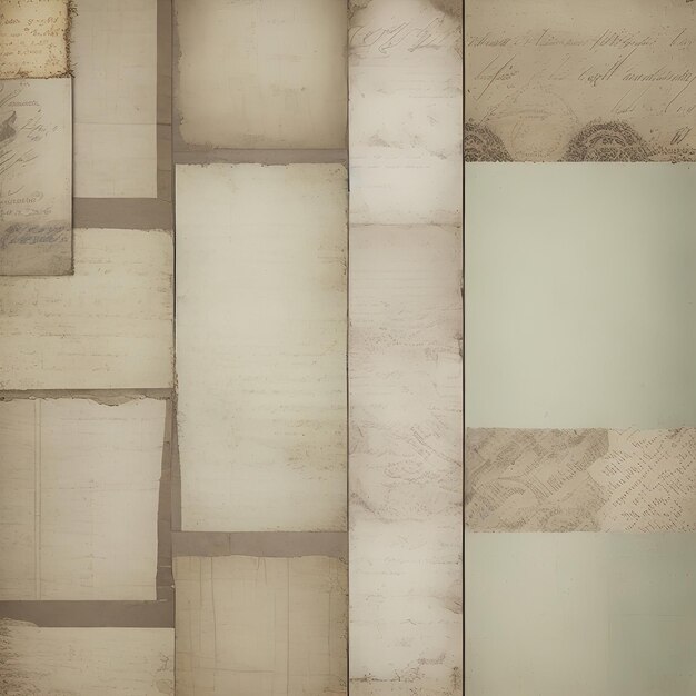 Layered collage with vintage textures and worn out materials background