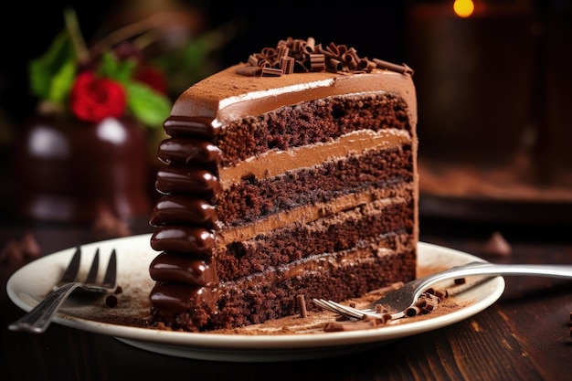 Layered delicious chocolate cake