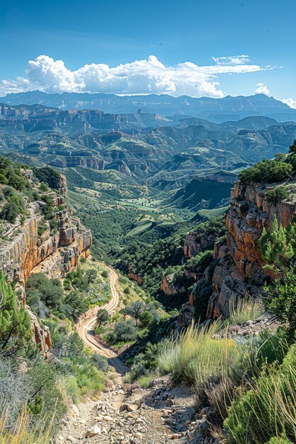 Photo layered rock formations in a canyon