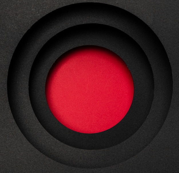 Layers of circular black background and red circle