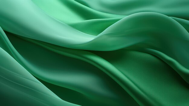 Layers of silk abstract green background ai generated