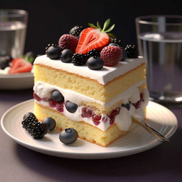 Photo layers of vanilla sponge cake